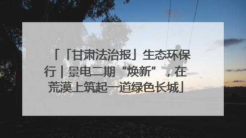 「甘肃法治报」生态环保行｜景电二期“焕新”，在荒漠上筑起一道绿色长城