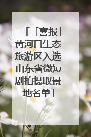 「喜报」黄河口生态旅游区入选山东省微短剧拍摄取景地名单