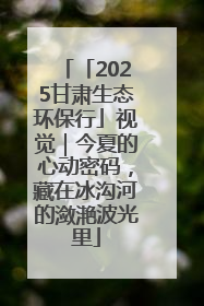 「2025甘肃生态环保行」视觉｜今夏的心动密码，藏在冰沟河的潋滟波光里
