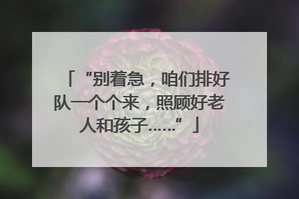 “别着急,咱们排好队一个个来,照顾好老人和孩子……”