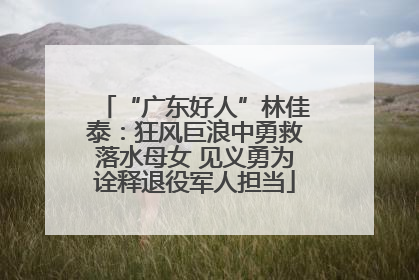 “广东好人”林佳泰：狂风巨浪中勇救落水母女 见义勇为诠释退役军人担当