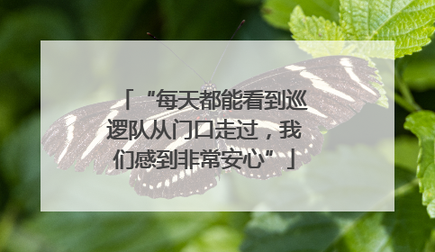 “每天都能看到巡逻队从门口走过，我们感到非常安心”