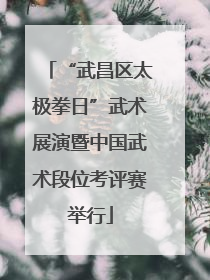 “武昌区太极拳日”武术展演暨中国武术段位考评赛举行