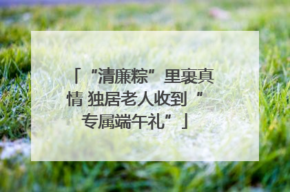 “清廉粽”里裹真情 独居老人收到“专属端午礼”