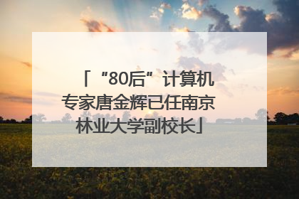 “80后”计算机专家唐金辉已任南京林业大学副校长