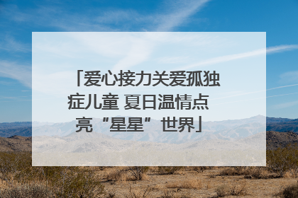 爱心接力关爱孤独症儿童 夏日温情点亮“星星”世界