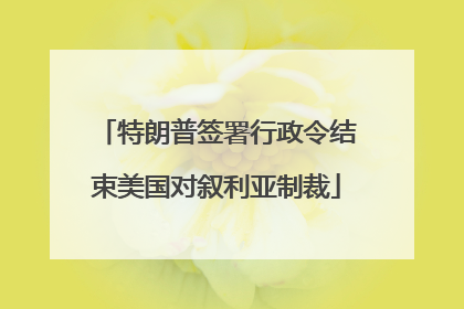 特朗普签署行政令结束美国对叙利亚制裁