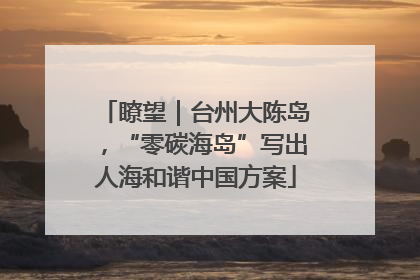 瞭望｜台州大陈岛，“零碳海岛”写出人海和谐中国方案