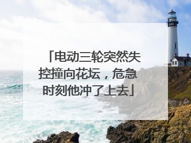 电动三轮突然失控撞向花坛，危急时刻他冲了上去