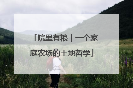 皖里有粮｜一个家庭农场的土地哲学