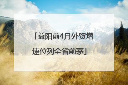 益阳前4月外贸增速位列全省前茅