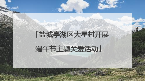 盐城亭湖区大星村开展端午节主题关爱活动