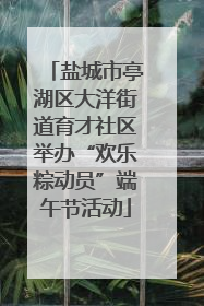 盐城市亭湖区大洋街道育才社区举办“欢乐粽动员”端午节活动