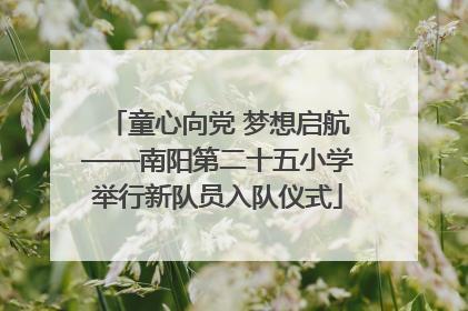 童心向党 梦想启航——南阳第二十五小学举行新队员入队仪式