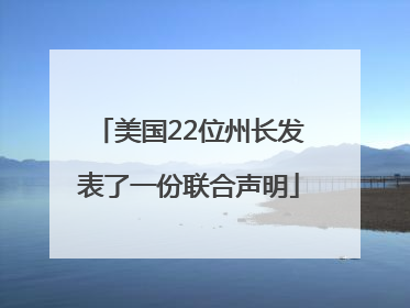 美国22位州长发表了一份联合声明