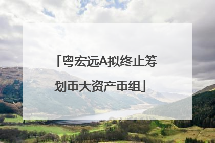 粤宏远A拟终止筹划重大资产重组