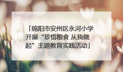 绵阳市安州区永河小学开展“珍惜粮食 从我做起”主题教育实践活动
