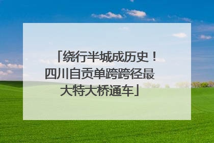 绕行半城成历史！四川自贡单跨跨径最大特大桥通车