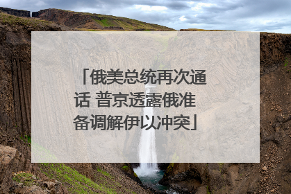 俄美总统再次通话 普京透露俄准备调解伊以冲突