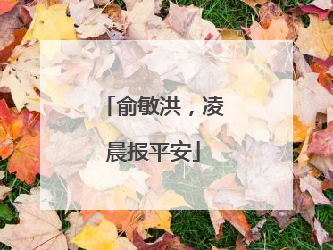 俞敏洪，凌晨报平安