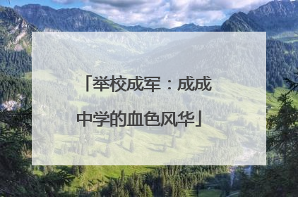 举校成军：成成中学的血色风华