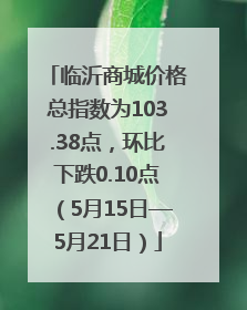 临沂商城价格总指数为103.38点，环比下跌0.10点（5月15日—5月21日）