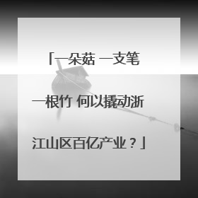 一朵菇 一支笔 一根竹 何以撬动浙江山区百亿产业？