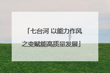 七台河 以能力作风之变赋能高质量发展