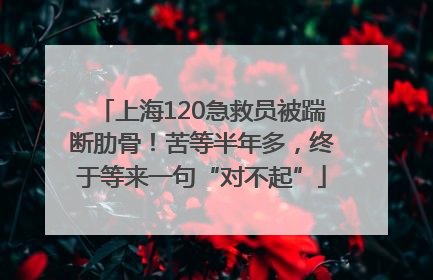 上海120急救员被踹断肋骨！苦等半年多，终于等来一句“对不起”