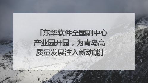 东华软件全国副中心产业园开园，为青岛高质量发展注入新动能