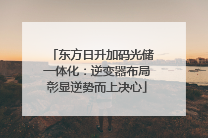 东方日升加码光储一体化：逆变器布局彰显逆势而上决心
