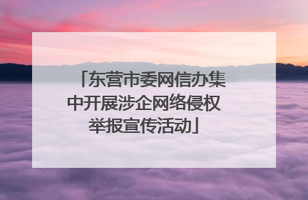 东营市委网信办集中开展涉企网络侵权举报宣传活动