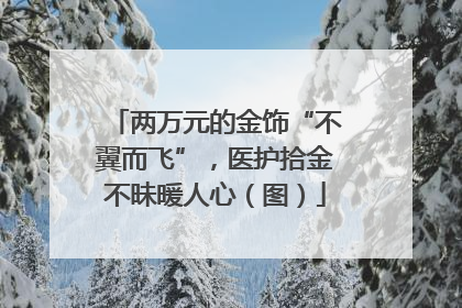 两万元的金饰“不翼而飞”，医护拾金不昧暖人心（图）
