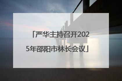 严华主持召开2025年邵阳市林长会议
