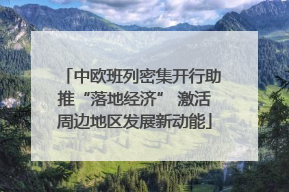 中欧班列密集开行助推“落地经济” 激活周边地区发展新动能