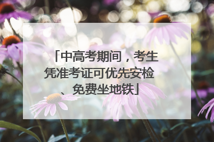 中高考期间，考生凭准考证可优先安检、免费坐地铁
