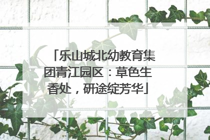 乐山城北幼教育集团青江园区：草色生香处，研途绽芳华