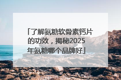 了解氨糖软骨素钙片的功效，揭秘2025年氨糖哪个品牌好