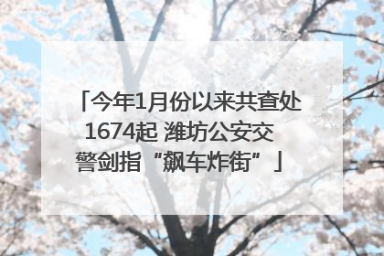 今年1月份以来共查处1674起 潍坊公安交警剑指“飙车炸街”