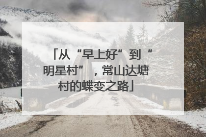 从“早上好”到“明星村”，常山达塘村的蝶变之路