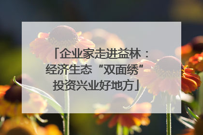 企业家走进益林：经济生态“双面绣” 投资兴业好地方