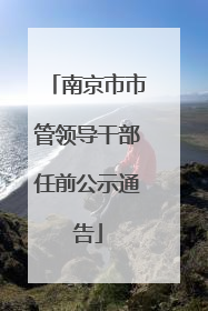 南京市市管领导干部任前公示通告