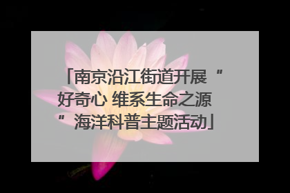 南京沿江街道开展“好奇心 维系生命之源”海洋科普主题活动