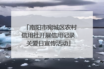 南阳市宛城区农村信用社开展信用记录关爱日宣传活动