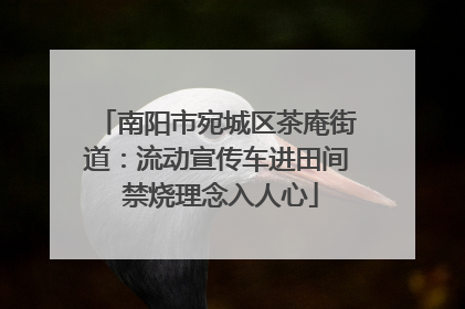 南阳市宛城区茶庵街道：流动宣传车进田间 禁烧理念入人心