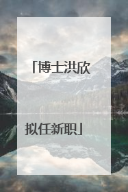 博士洪欣拟任新职