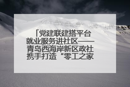 党建联建搭平台 就业服务进社区——青岛西海岸新区政社携手打造“零工之家”就业服务新阵地