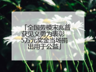 全国劳模宋兆普获见义勇为表彰 5万元奖金当场捐出用于公益