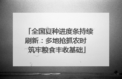 全国夏种进度条持续刷新：多地抢抓农时 筑牢粮食丰收基础