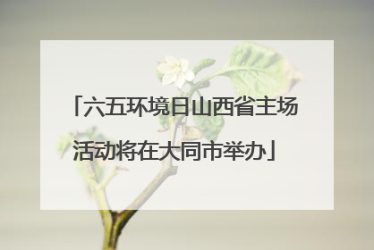 六五环境日山西省主场活动将在大同市举办